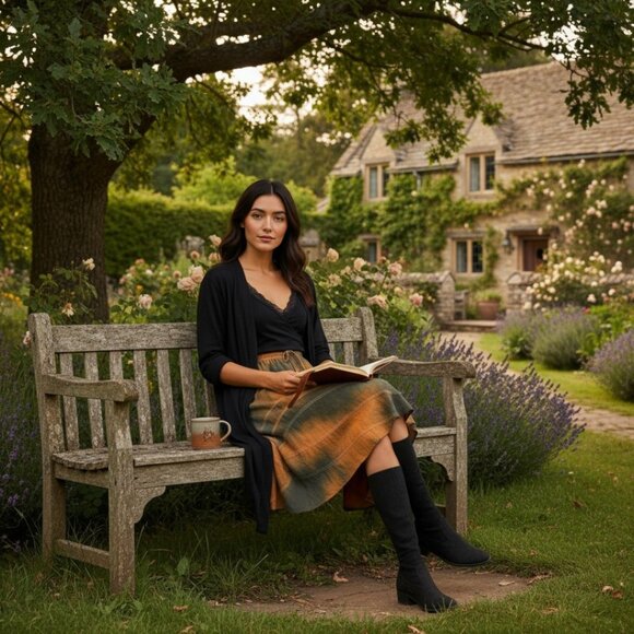 Mamta Boho Maxi Skirt – Tie-Dye One Size Rayon India Made Festival Vibe - Picture 3 of 9